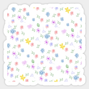 Delicate flowers with leaves Sticker